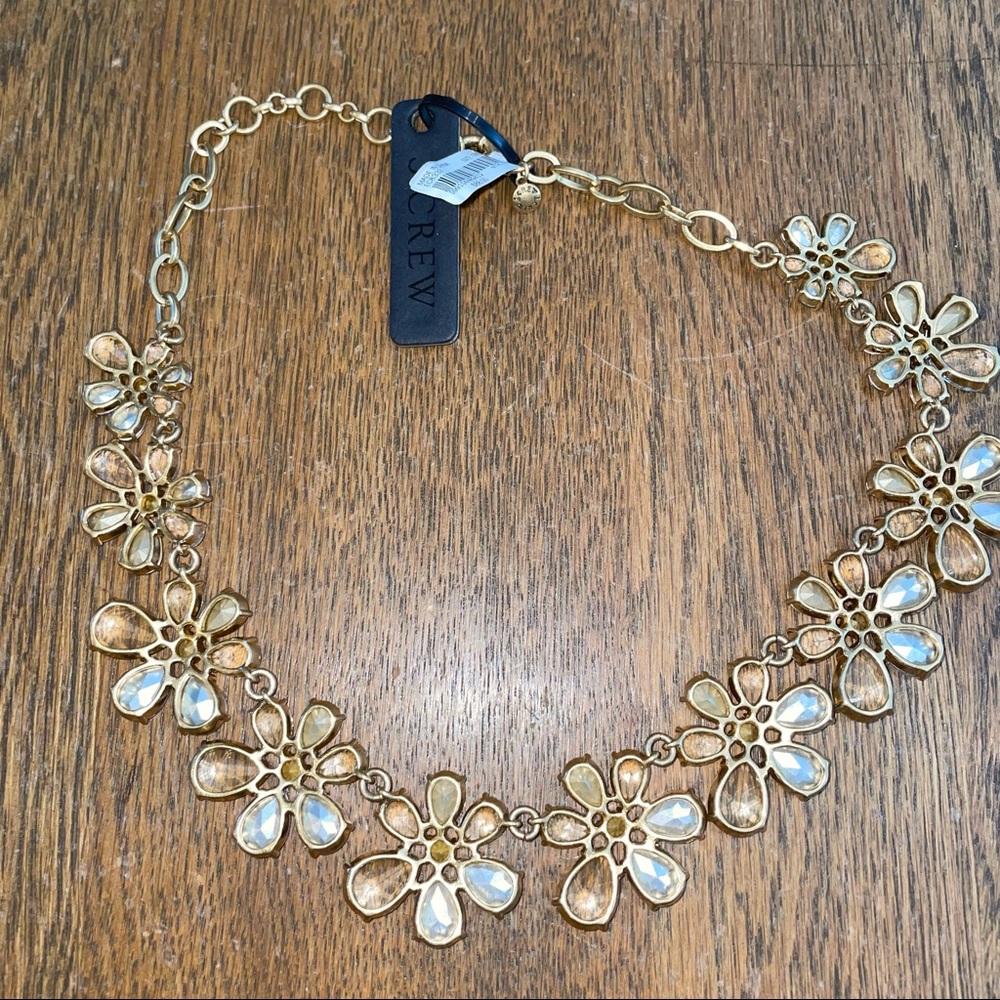 J Crew Crystal Flower Statement Necklace - Picture 7 of 11